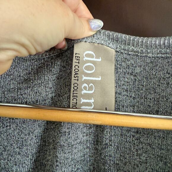 DOLAN | Anthropologie Metallic Silver Ribbed Cinch Waist Midi Dress | Large - Picture 6 of 6